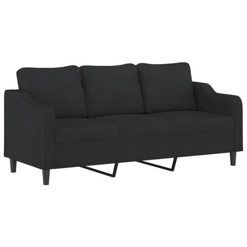 Sofasæt 4 dele med puder stof sort