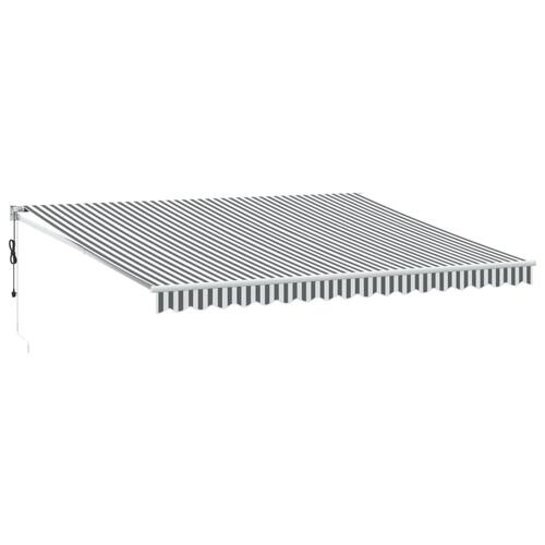 Foldemarkise 4,5x3 m stof og aluminium antracitgrå og hvid