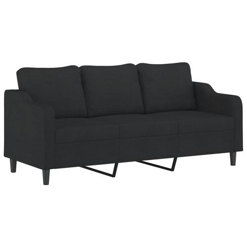 Sofasæt 4 dele med hynder stof sort
