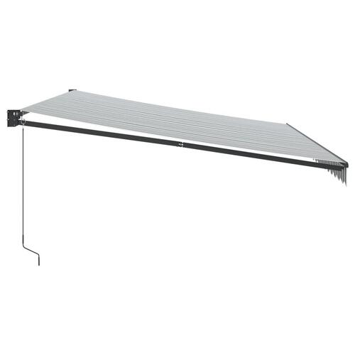 Foldemarkise 5x3 m stof og aluminium antracitgrå og hvid