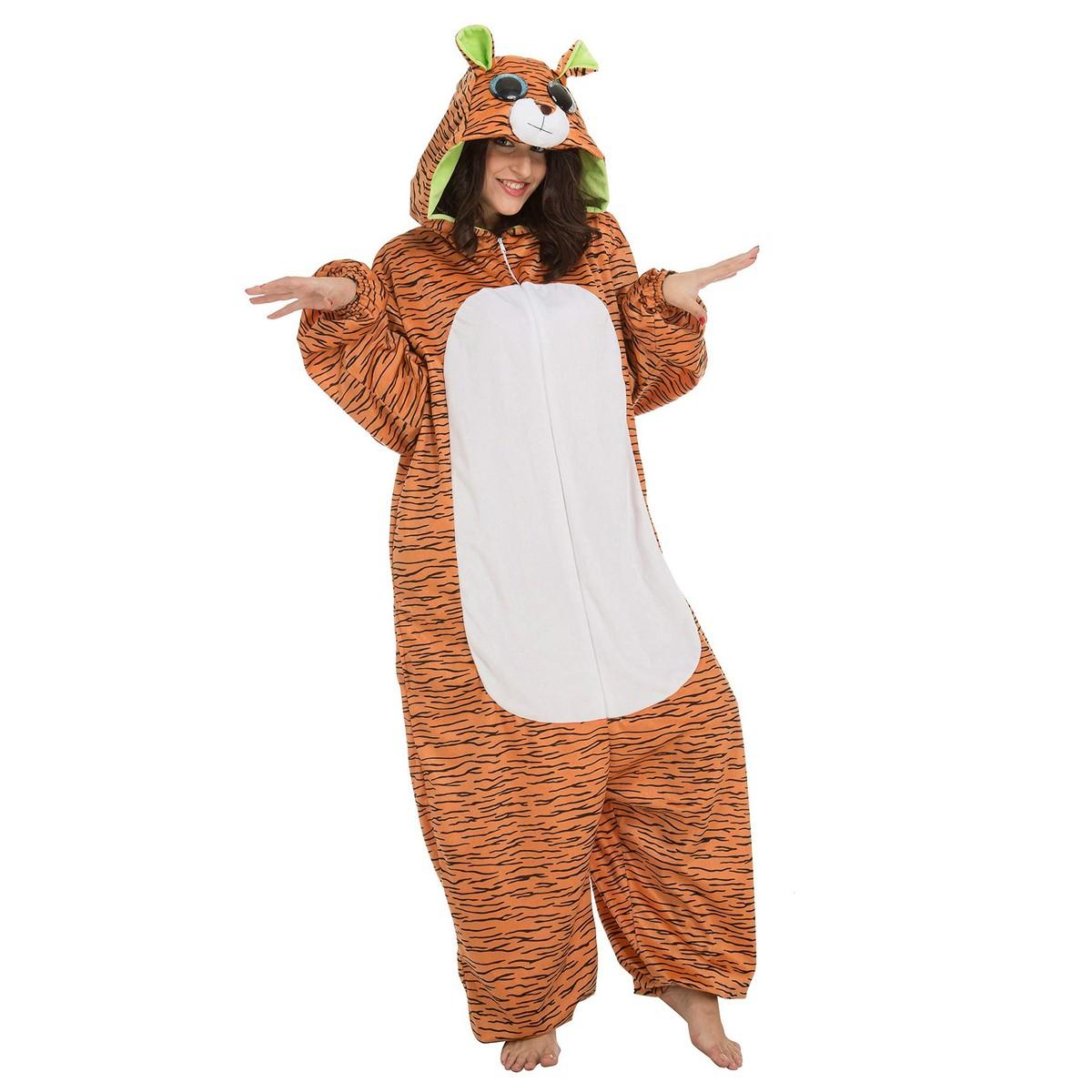 Kigurumi kostume til voksne - Tiger onesize