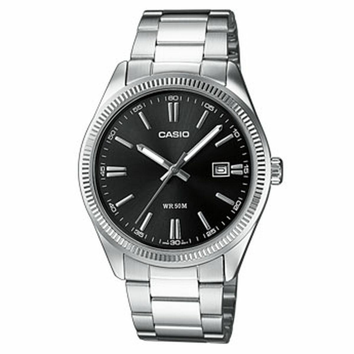 Herreur Casio DATE Sølvfarvet Multifunktion Sort (Ø 39 mm)