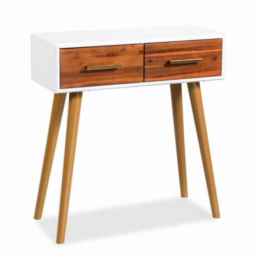Konsolbord massivt akacietræ 70 x 30 x 75 cm