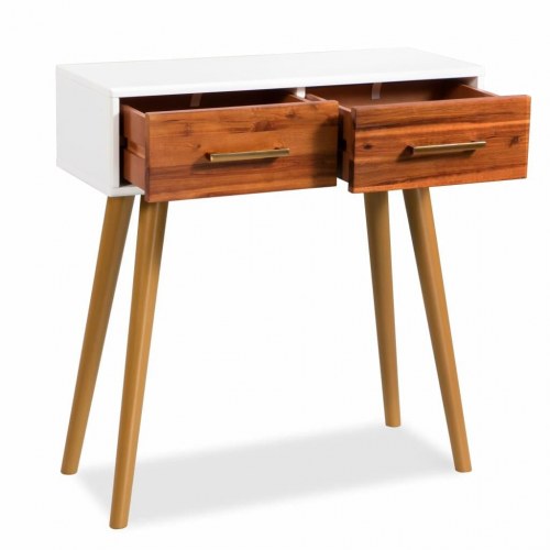Konsolbord massivt akacietræ 70 x 30 x 75 cm