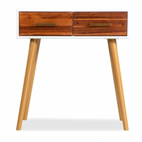 Konsolbord massivt akacietræ 70 x 30 x 75 cm