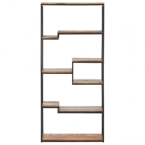 Bogreol 80x30x180 cm massivt genbrugstræ