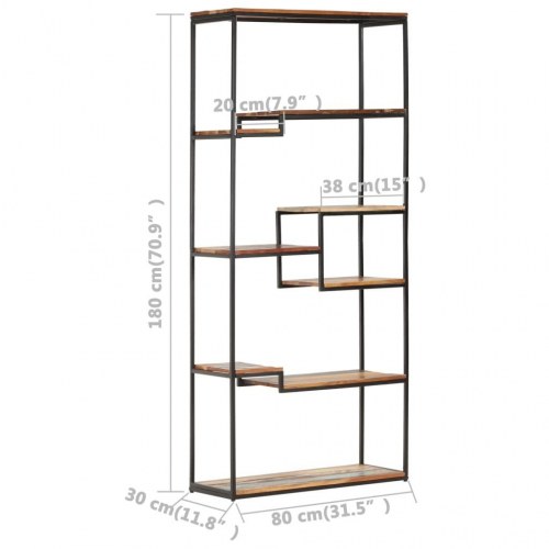 Bogreol 80x30x180 cm massivt genbrugstræ