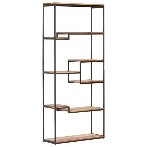 Bogreol 80x30x180 cm massivt genbrugstræ