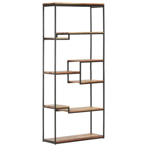 Bogreol 80x30x180 cm massivt genbrugstræ