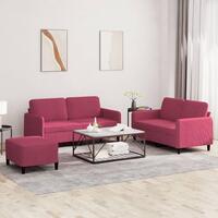 3 personers sofa velour vinrød