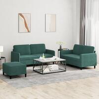 3 personers sofa velour mørkegrøn