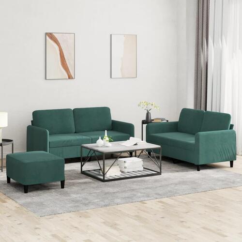 3 personers sofa velour mørkegrøn