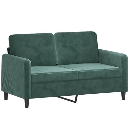 3 personers sofa med puder velour mørkegrøn