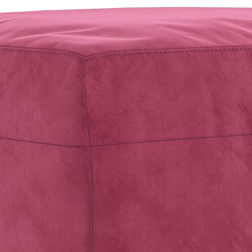 3 personers sofa med puder velour vinrød