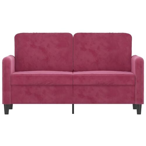 2-personers sofa 120 cm fløjl vinrød