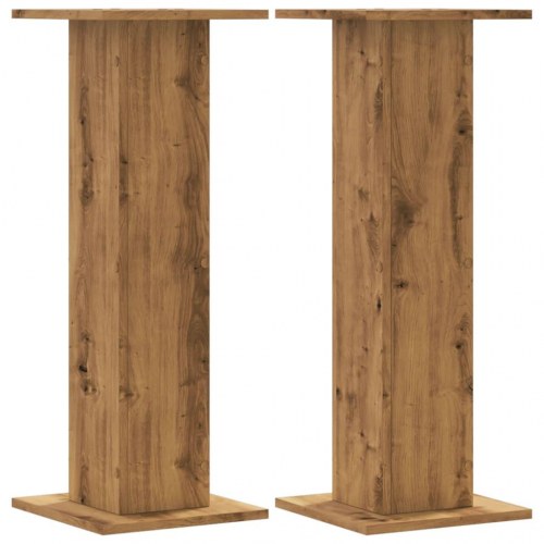 Plantestativer 2 stk. 30x30x80 cm konstrueret træ egetræsfarve