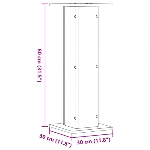 Plantestativer 2 stk. 30x30x80 cm konstrueret træ egetræsfarve