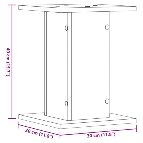 Plantestativer 2 stk. 30x30x40 cm konstrueret træ grå sonoma-eg