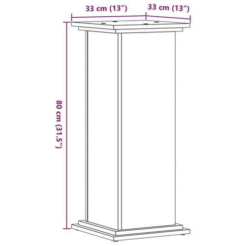 Plantestativ 33x33x80 cm konstrueret træ sort