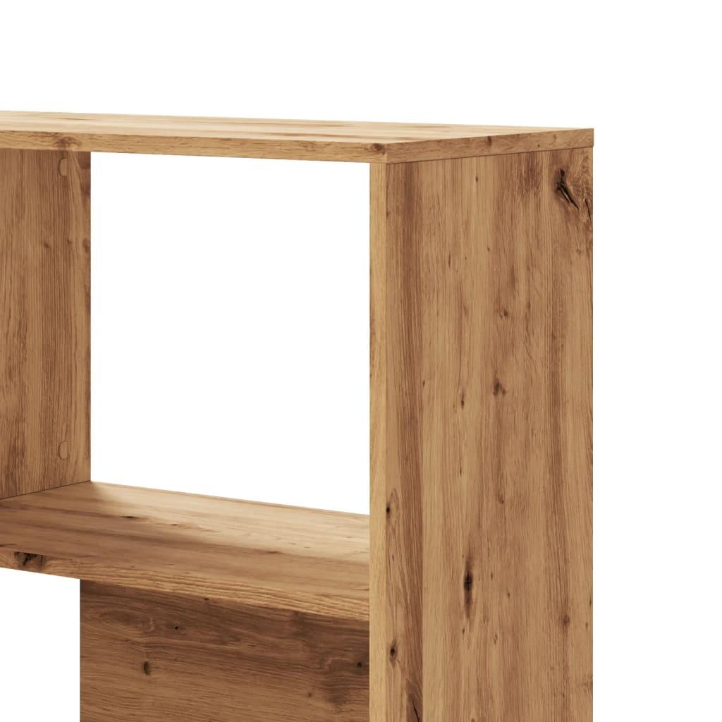 Bogreol til hjørne 85x85x140 cm 4 hylder konstrueret træ eg