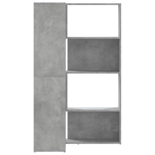 Bogreol til hjørne 85x85x140cm 4hylder konstrueret træ betongrå