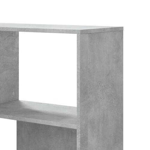 Bogreol til hjørne 85x85x140cm 4hylder konstrueret træ betongrå