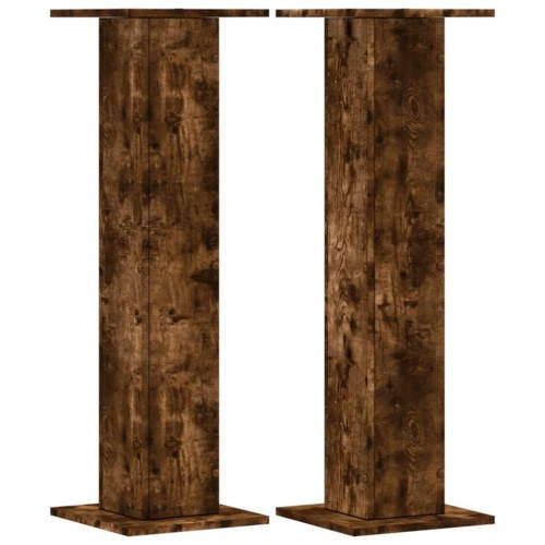 Plantestativer 2 stk. 30x30x95 cm konstrueret træ røget eg