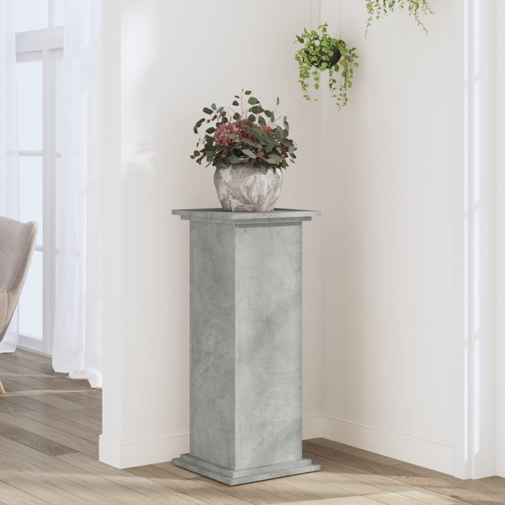 Plantestativ 33x33x80 cm konstrueret træ betongrå