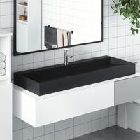 Håndvask 120x46x11 cm mineralstøbt/marmorstøbt matsort