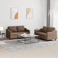 2 personers sofa med hynder stof brun