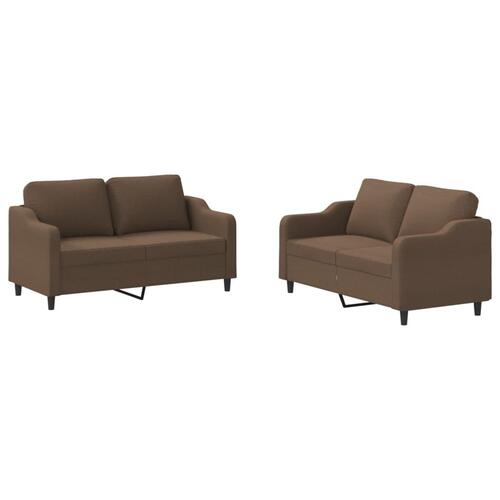 2 personers sofa med hynder stof brun