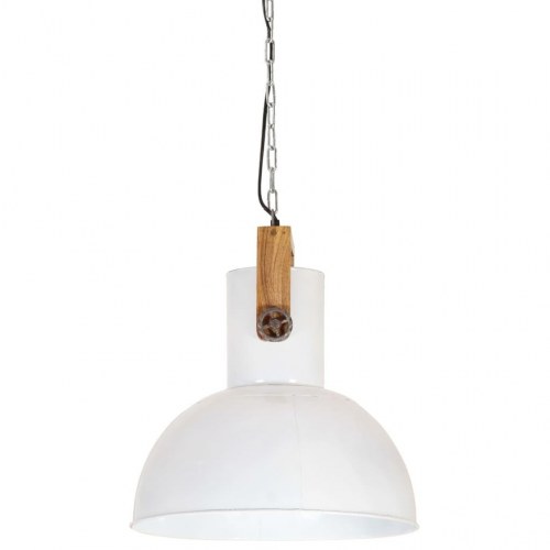 Industriel hængelampe 25 W rund 42 cm E27 mangotræ hvid