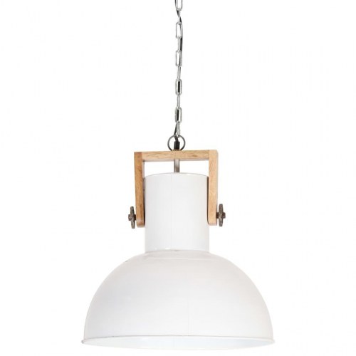 Industriel hængelampe 25 W rund 42 cm E27 mangotræ hvid