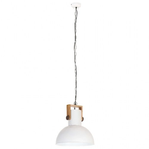 Industriel hængelampe 25 W rund 42 cm E27 mangotræ hvid
