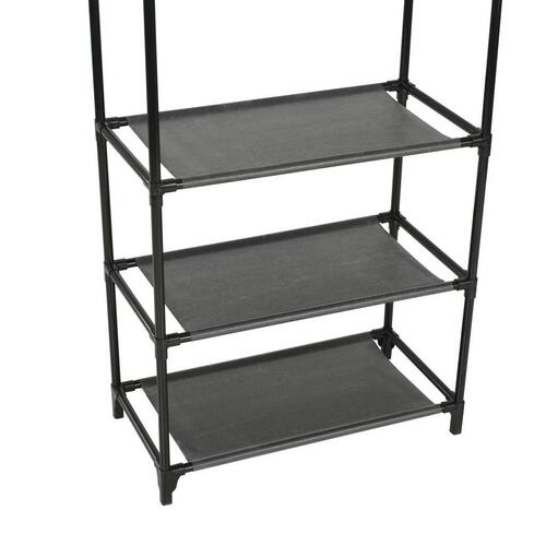 Tøjstativ 55x28,5x175 cm stål og ikke-vævet stof sort