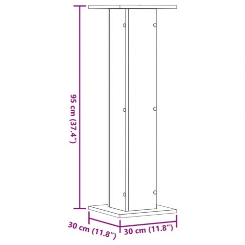 Plantestativer 2 stk. 30x30x95 cm konstrueret træ grå sonoma-eg