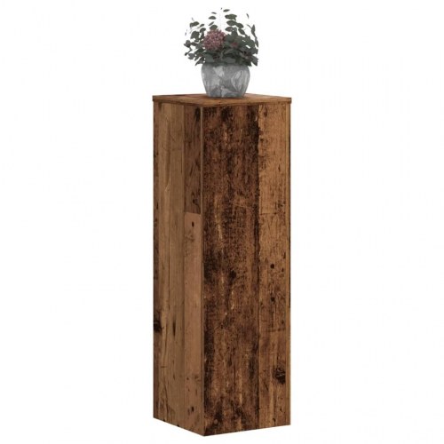 Plantestativer - 2 stk. 25×25×80 cm i konstrueret træ, antikt træ