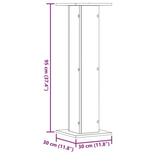 Plantestativer 2 stk. 30x30x95 cm konstrueret træ hvid