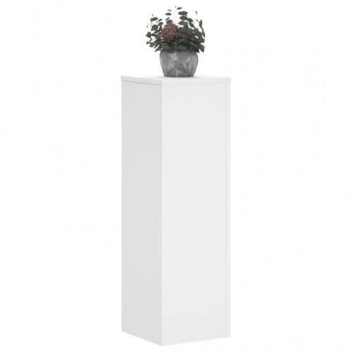 Plantestativer - sæt af 2, 25×25×80 cm, hvidt konstrueret træ