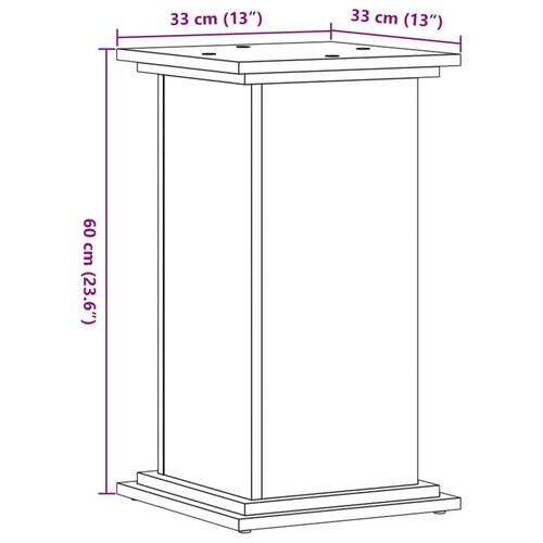 Plantestativ 33x33x60 cm konstrueret træ sort