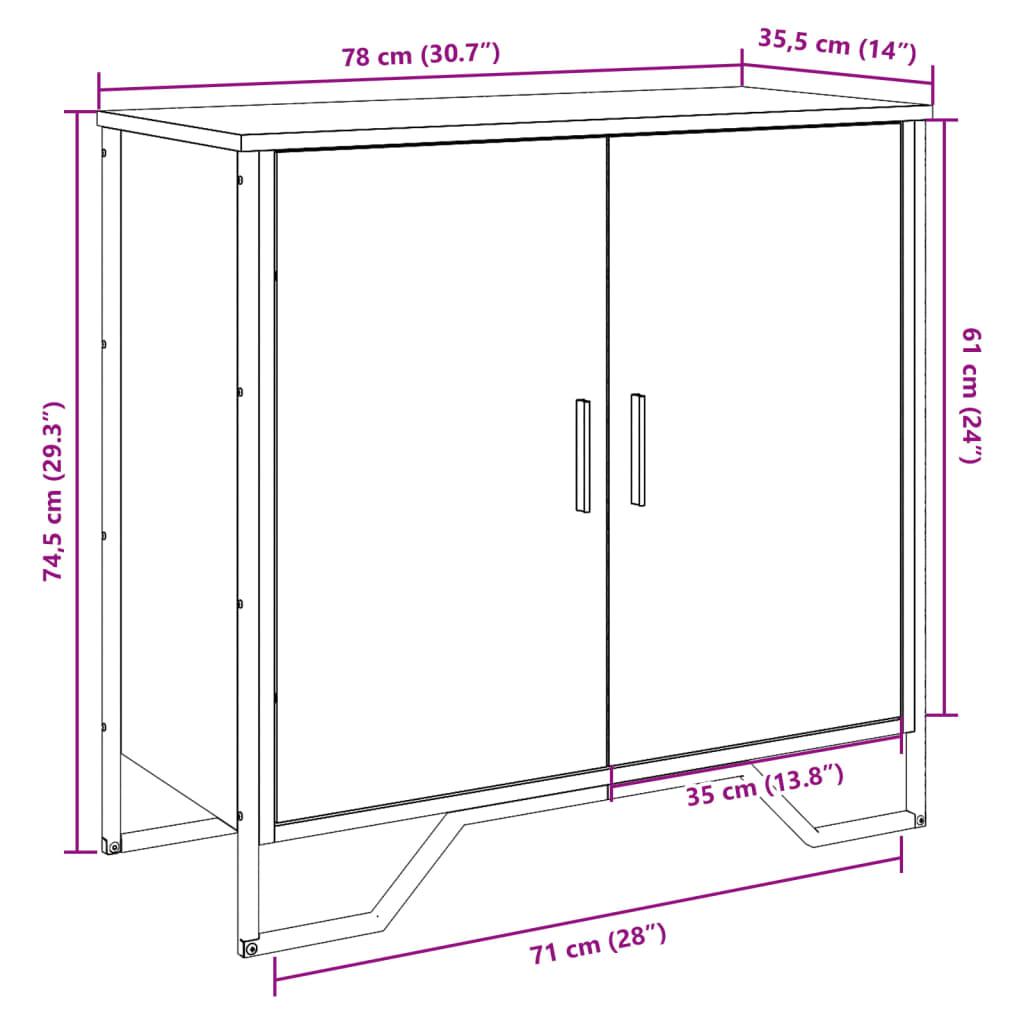 Skænk 78x35,5x74,5 cm konstrueret træ sonoma-eg