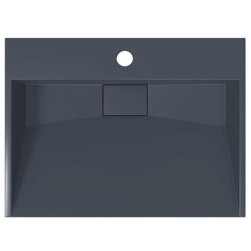 Håndvask 50x38x11 cm mineralstøbt/marmorstøbt antracitgrå