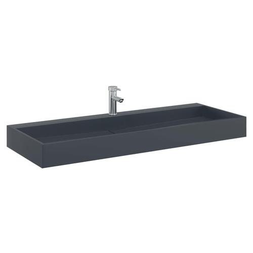 Håndvask 120 x 46 x 11 cm mineralstøbt/marmorstøbt antracitgrå