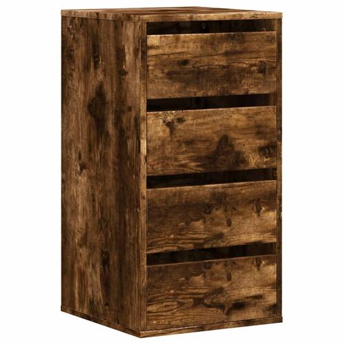 Kommode til hjørne 40x41x76 cm konstrueret træ røget egetræ