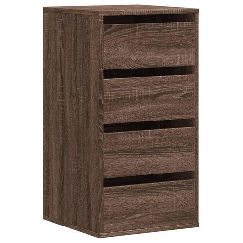 Kommode til hjørne 40x41x76cm konstrueret træ brun egetræsfarve