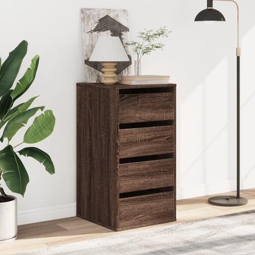 Kommode til hjørne 40x41x76cm konstrueret træ brun egetræsfarve