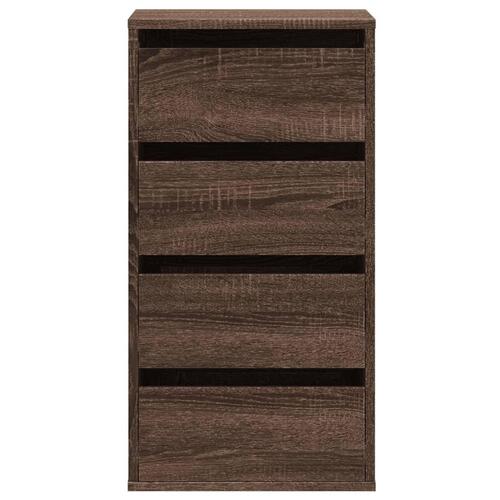 Kommode til hjørne 40x41x76cm konstrueret træ brun egetræsfarve