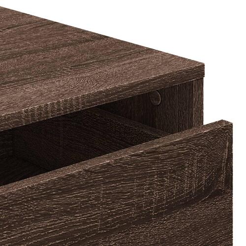 Kommode til hjørne 40x41x76cm konstrueret træ brun egetræsfarve
