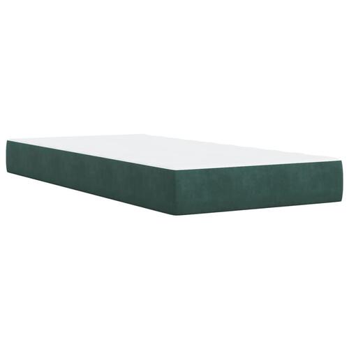 Kontinentalseng med madras 80x200 cm fløjl mørkegrøn