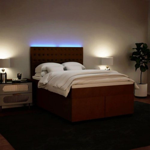 Kontinentalseng med madras 140x200 cm fløjl lyserød